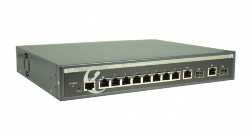 Amer Networks SS2GD8P2+ Управляемый L2 Gigabit Ethernet (10/100/1000) Power over Ethernet (PoE) Черный сетевой коммутатор