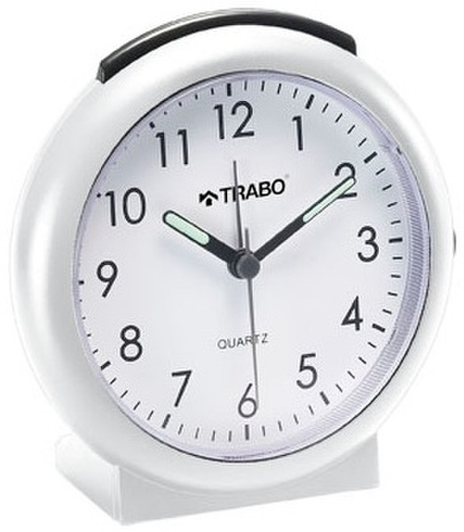TRABO FA027B Quartz table clock Rund Weiß Tischuhr
