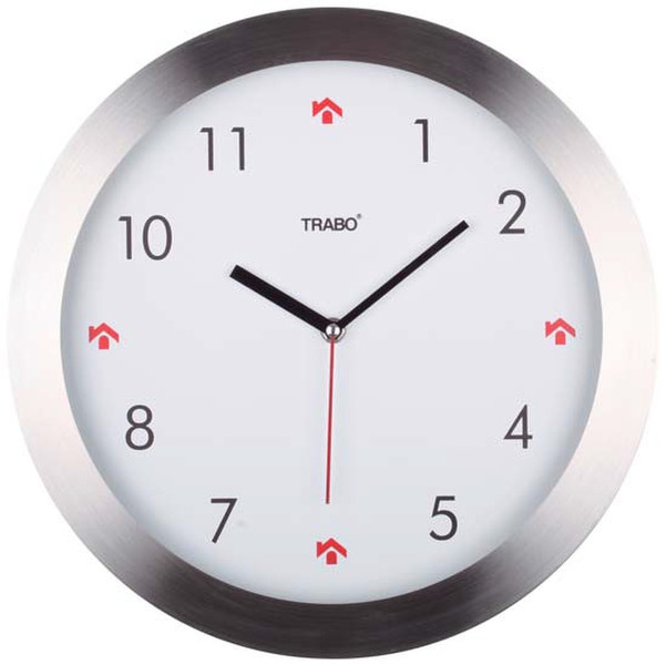 TRABO FP017 Quartz wall clock Circle Silver wall clock