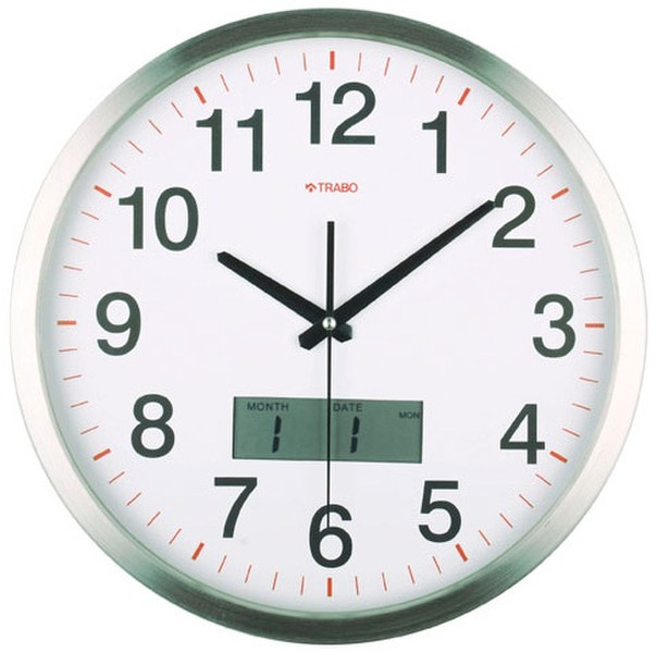 TRABO FP020 Quartz wall clock Kreis Silber Wanduhr