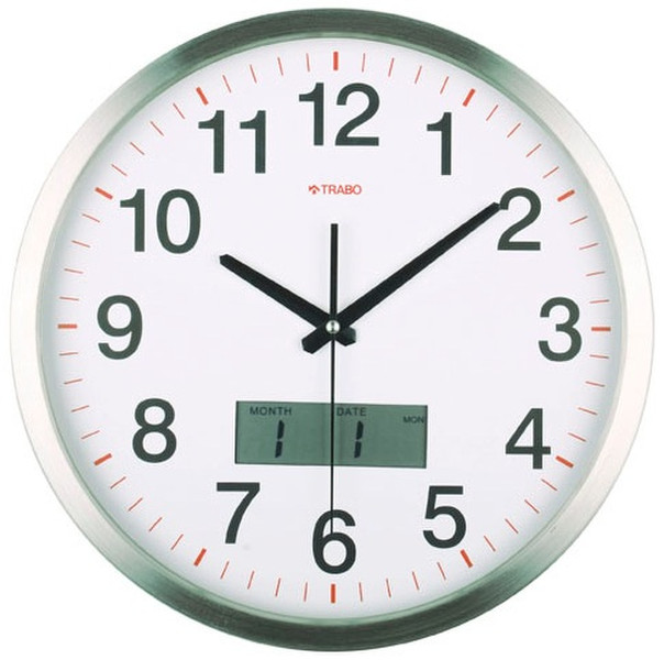 TRABO FP020 Quartz wall clock Circle Silver wall clock