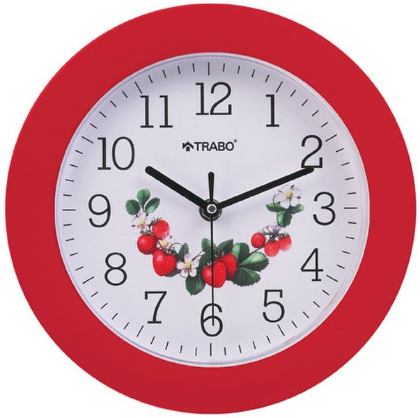 TRABO FP024 Quartz wall clock Kreis Rot Wanduhr