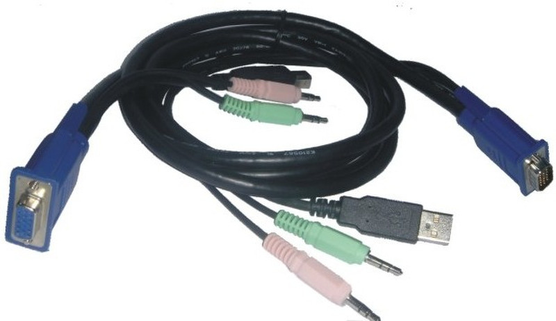 Power Communication Tech 1.8m VGA, 2x 3.5mm Audio, USB2.0 - VGA, 2x 3.5mm Audio, USB2.0