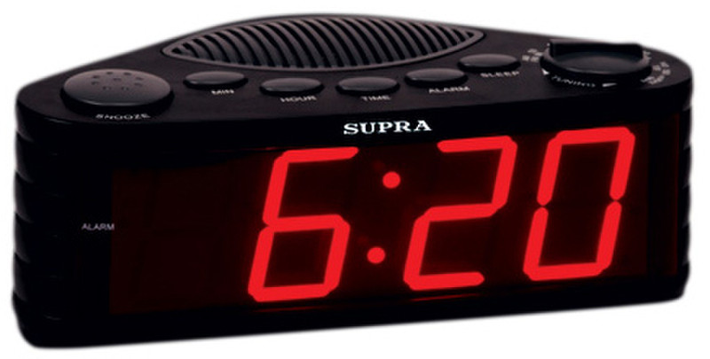 Supra SA-30FM Clock Digital Black