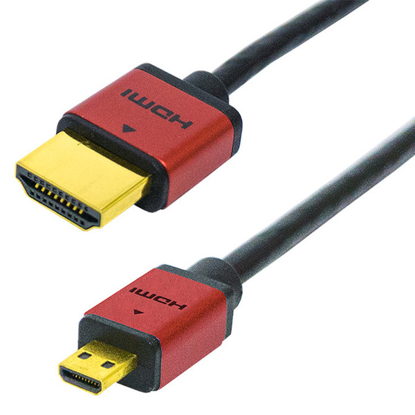 Calrad Electronics HDMI A - Micro HDMI D 1m HDMI Micro-HDMI Black,Red