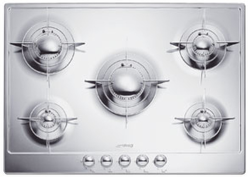 Smeg P705 Встроенный Gas hob Нержавеющая сталь плита