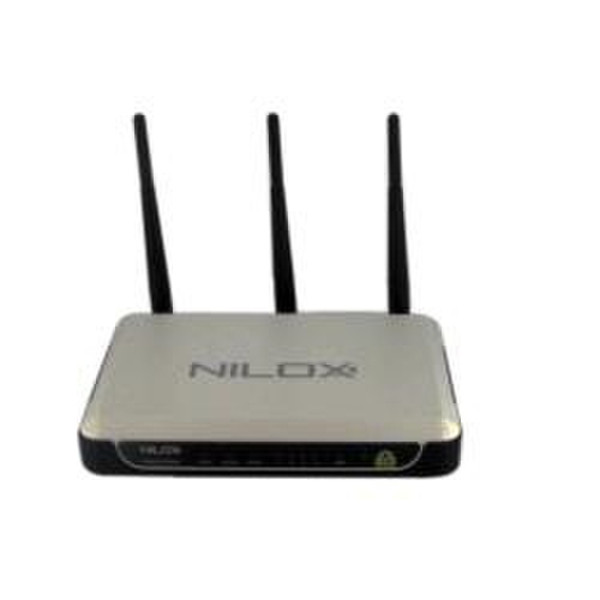 Nilox 16NX070104001 Black,Silver wireless router