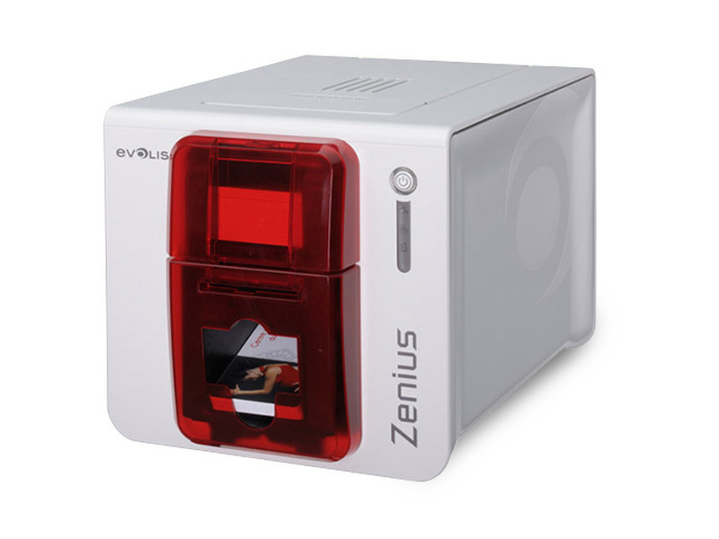 Evolis Zenius Farbstoffsublimation/Wärmeübertragun Farbe 300 x 300DPI Rot, Weiß Plastikkarten-Drucker