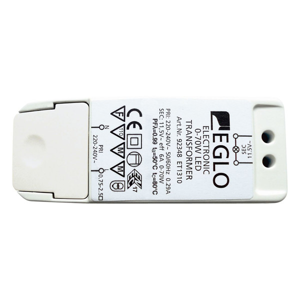 Eglo 92348 Для помещений Conventional lighting transformer 70Вт трансформатор/источник питания для освещения