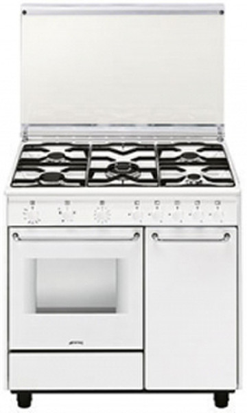 Smeg CB91GV1 Freistehend Gas hob B Weiß Küchenherd