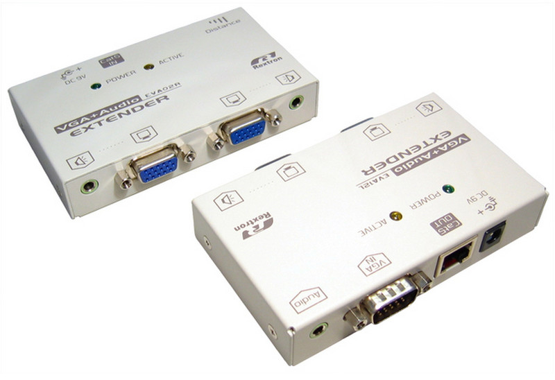 Cables Direct KVM-VGAXTAD Network transmitter & receiver Weiß Netzwerk-Erweiterungsmodul