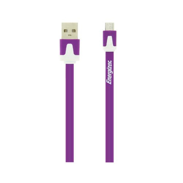 Energizer LCAEHUFCMCPU2 1м USB A Micro-USB A Пурпурный, Белый кабель USB