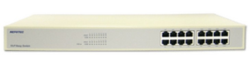 REPOTEC RP-SW16P Fast Ethernet (10/100) Cеребряный, Белый сетевой коммутатор