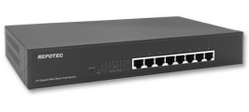 REPOTEC RP-PEG080W L4/L7 Gigabit Ethernet (10/100/1000) Energie Über Ethernet (PoE) Unterstützung Schwarz Netzwerk-Switch