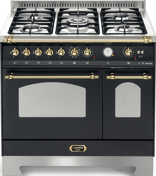 Lofra RNMD96MFTE/CI Freistehend Gas hob A-15% Schwarz, Edelstahl