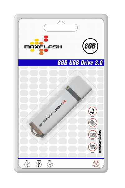 MaxFlash PD8G3M-R 8GB USB 3.0 8ГБ USB 3.0 Белый USB флеш накопитель