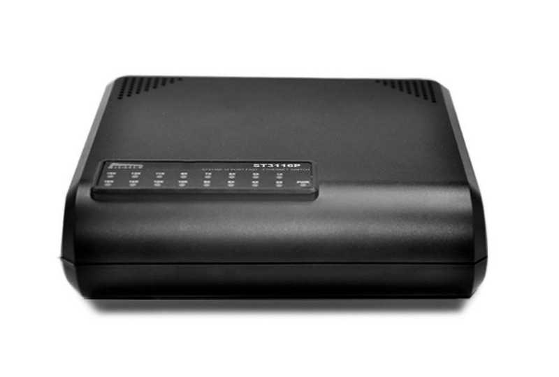 Netis System ST3116P Неуправляемый Fast Ethernet (10/100) Черный сетевой коммутатор