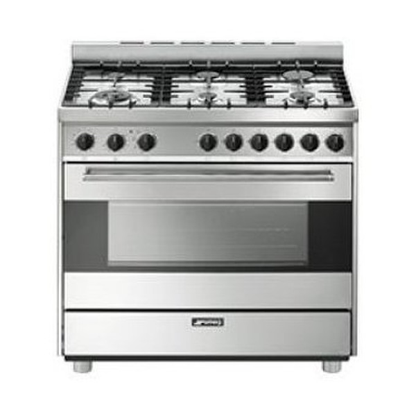 Smeg B9GMXI Freistehend Gas hob B Edelstahl Küchenherd