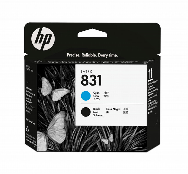 HP 831, Печатающая головка для латексных чернил, Голубая/Черная