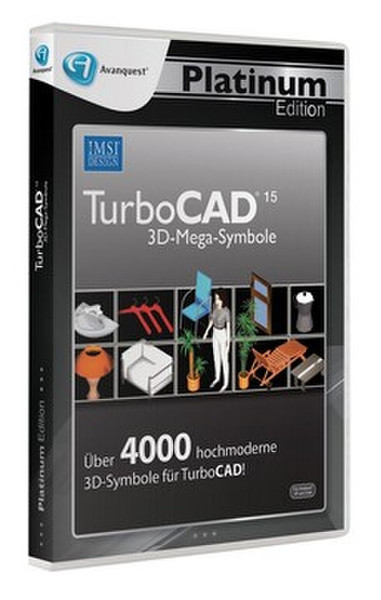 Avanquest TurboCAD 15 3D-Mega-Symbole, Platinum Edition