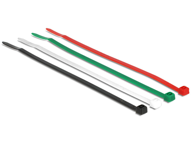 DeLOCK Kabelbinder 150 mm farbig, 85 Stk. [25x Weiß, 20x Schwarz, 20x Grün, 20x Rot] Пластик Черный, Зеленый, Красный, Белый 85шт стяжка для кабелей