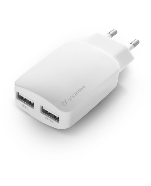 Cellularline ACHUSBDUAL3AIPAD Indoor White mobile device charger
