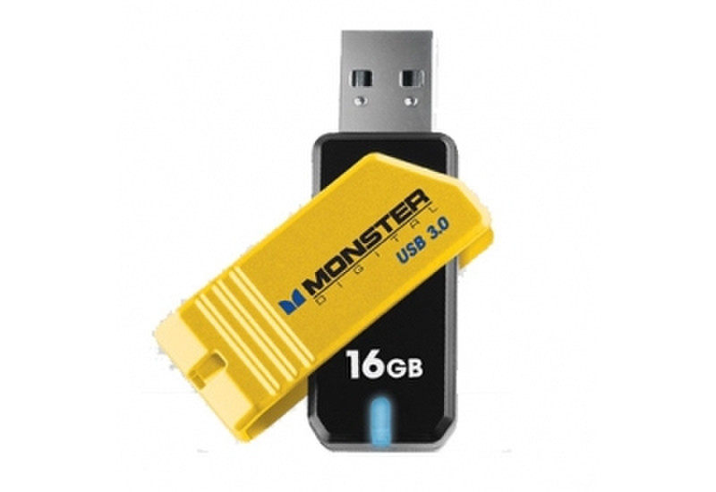 Monster Digital Coppa 3.0 16GB 16ГБ USB 3.0 Черный, Желтый USB флеш накопитель
