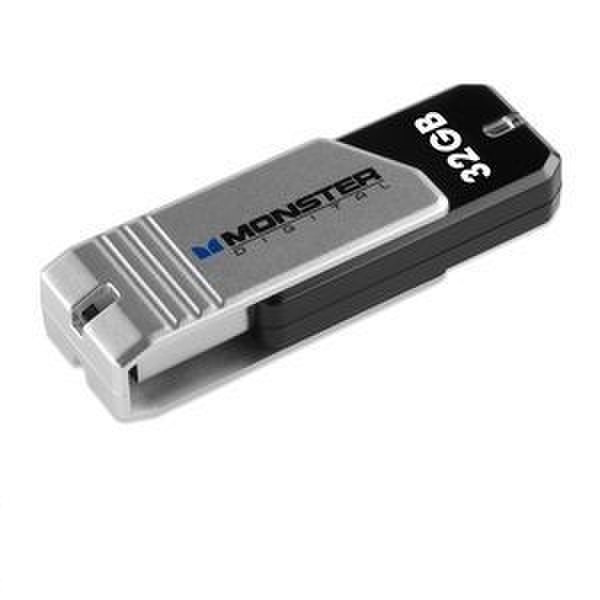 Monster Digital Coppa 2.0 32GB 32ГБ USB 2.0 Черный, Cеребряный USB флеш накопитель