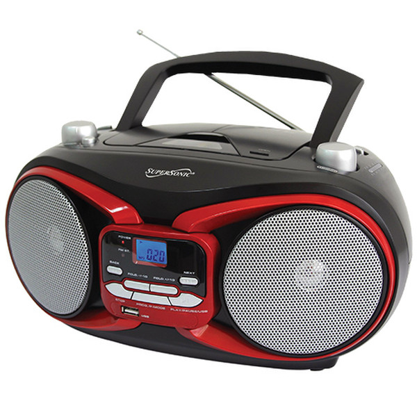Supersonic SC-504 Portable CD player Schwarz, Rot