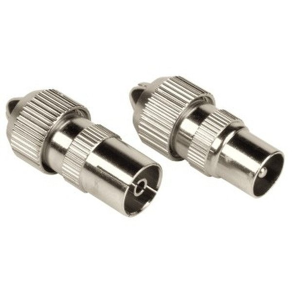 Hama Coaxial Set metal, Plug/Jack Silver wire connector