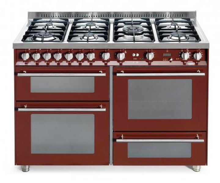 Lofra PR126SMFE+MF/2CI Freestanding Gas hob A-15% Burgundy