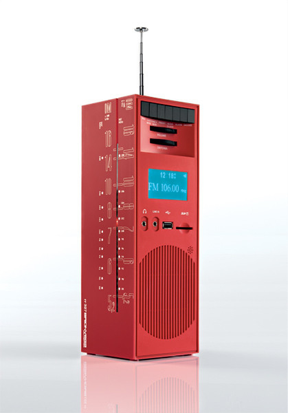 Brionvega RR327 Uhr Digital Rot Radio