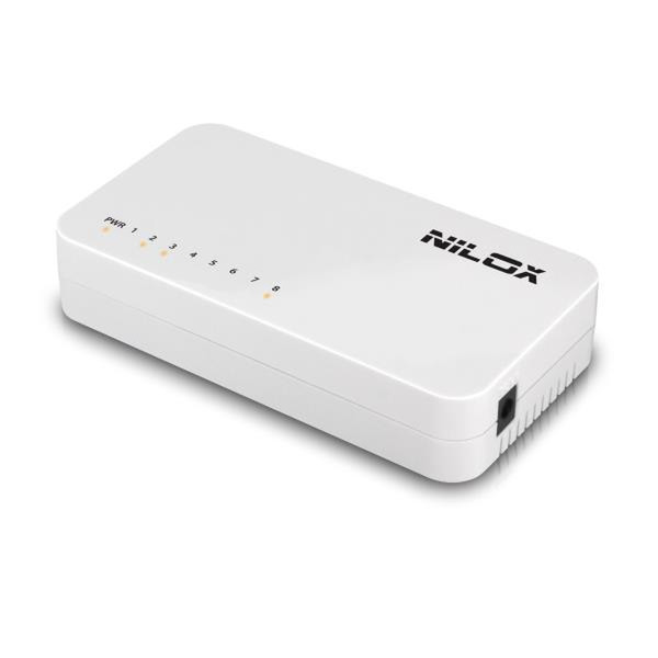 Nilox SWITCH 8 PORTE 10/100 Неуправляемый Fast Ethernet (10/100) Белый