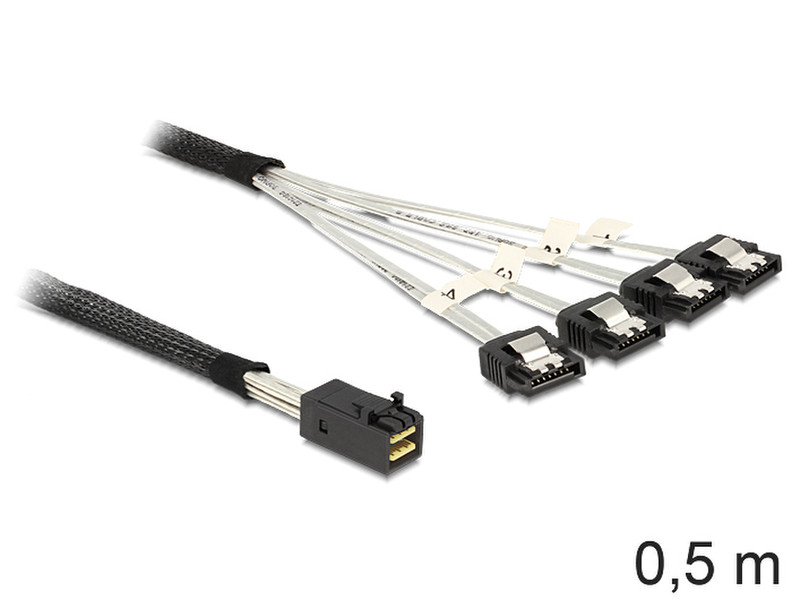 DeLOCK 83392 0.5м Serial Attached SCSI (SAS) кабель