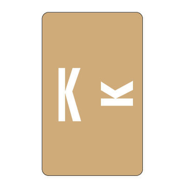 Smead AlphaZ® ACCS Color Coded Alphabetic Label K - Light Brown 100pc(s) self-adhesive label