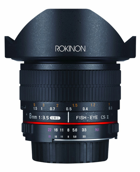 ROKINON Digital Photo HD8M-MFT SLR Wide fish-eye lens Black camera lense