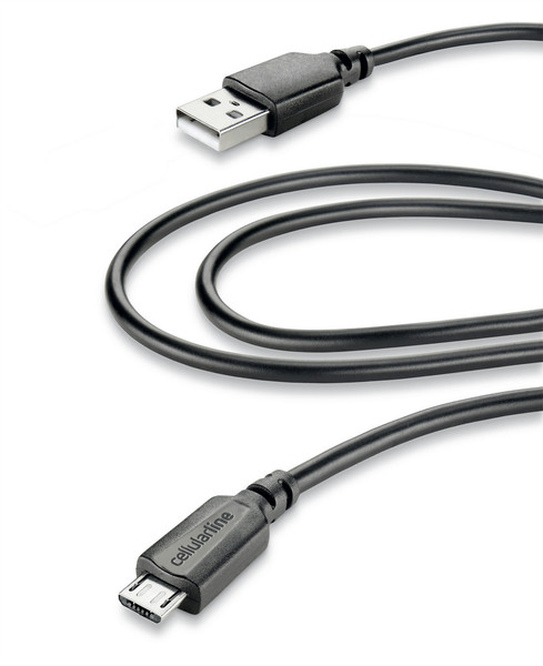 Cellularline USBDATACMICROUSB2T 2m USB A Micro-USB B Schwarz USB Kabel