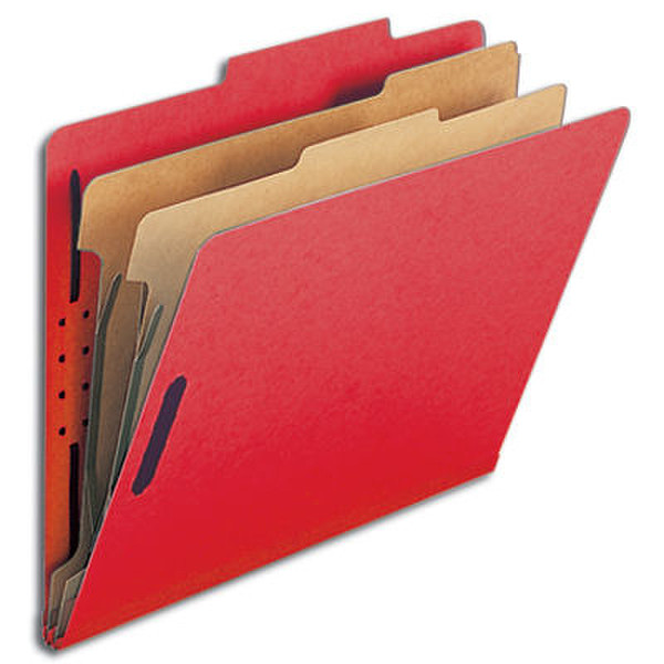 Smead Classification Folders Letter 6-Section Bright Red (10) Plastic Red folder