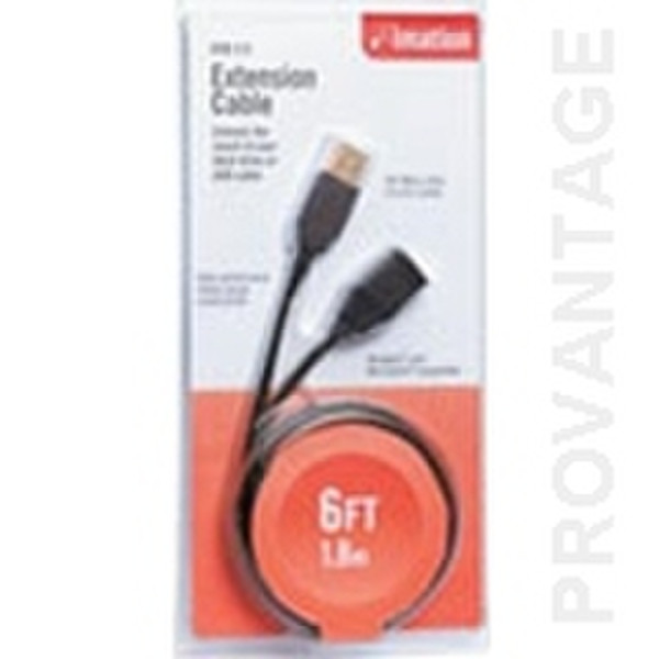 Imation USB Extension Cable 6' 1.8m Black USB cable