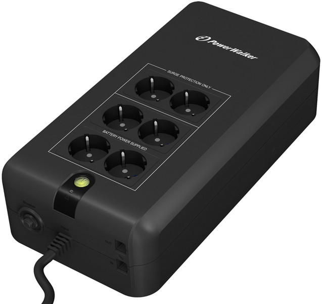 PowerWalker VFD 800 APFC Standby (Offline) 800VA 6AC outlet(s) Compact Black uninterruptible power supply (UPS)