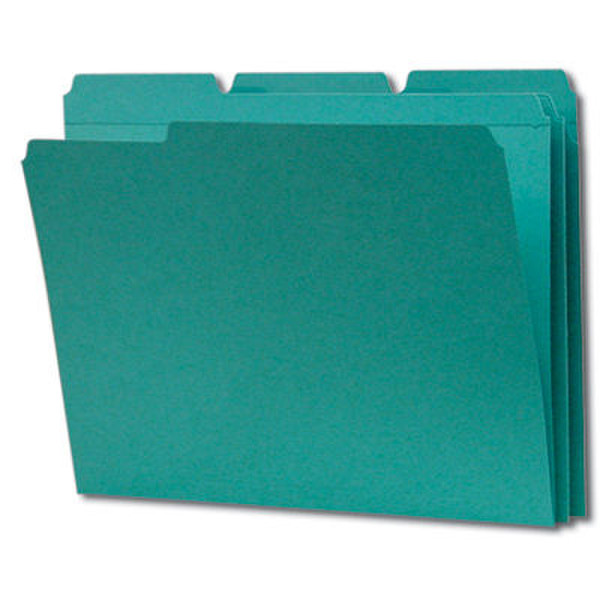 Smead Colored Folders Reinforced Tab Letter Teal Plastic folder