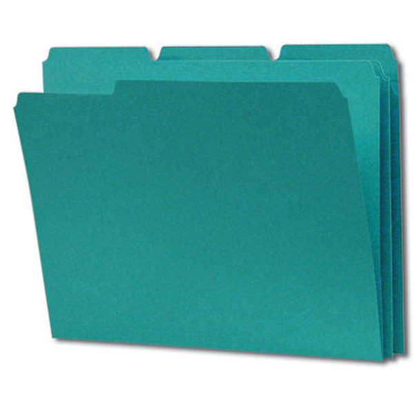 Smead File Folders 1/3 Cut Single-Ply Tab Teal (100) Plastic Turquoise folder