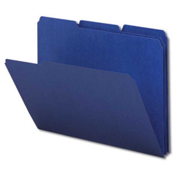Smead File Folders 1/3 Cut Single-Ply Tab Navy (100) Plastic Blue folder