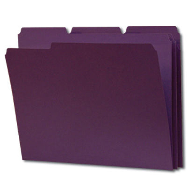 Smead File Folders 1/3 Cut Single-Ply Tab Purple (100) Plastic Violet folder