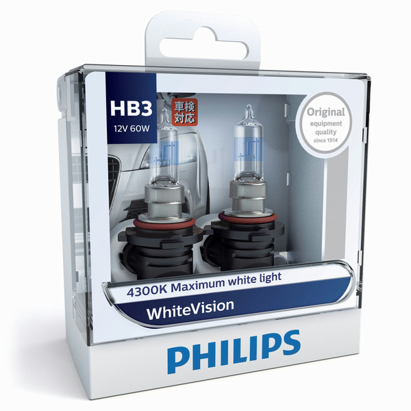 Philips WhiteVision 9005WHVS2 HB3 65Вт P20d 1860лм лампа для автомобилей