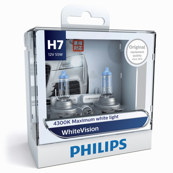 Philips WhiteVision 12972WHVS2 H7 55Вт PX26d 1500лм лампа для автомобилей