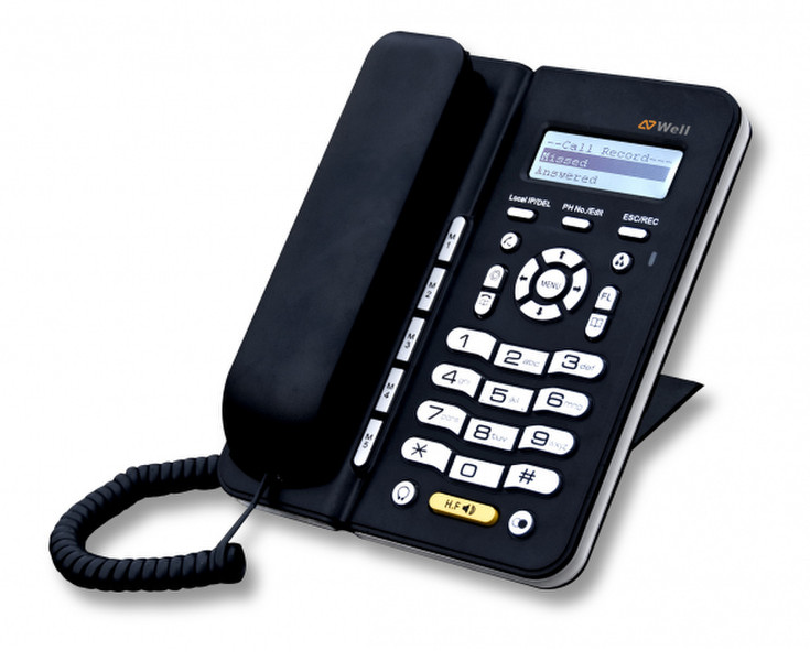 Well 3195IF_v2 Wired handset LCD Black