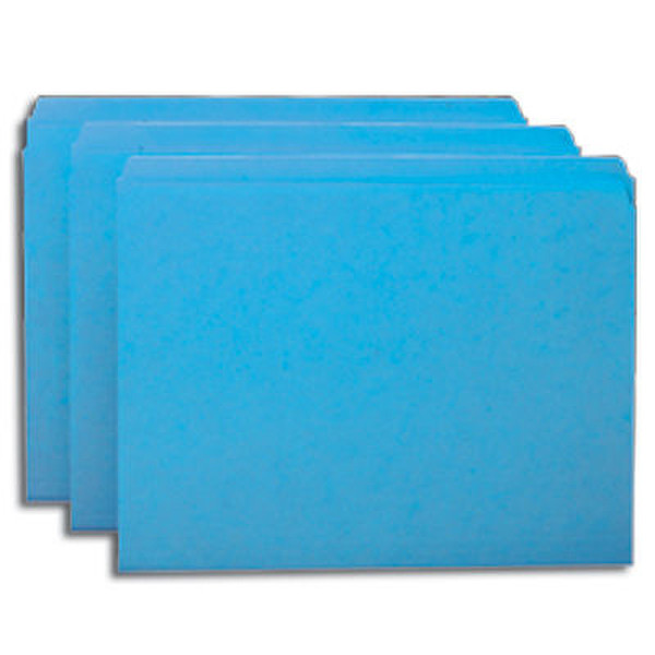 Smead Colored Folders Straight Cut Tab Letter Blue Синий папка