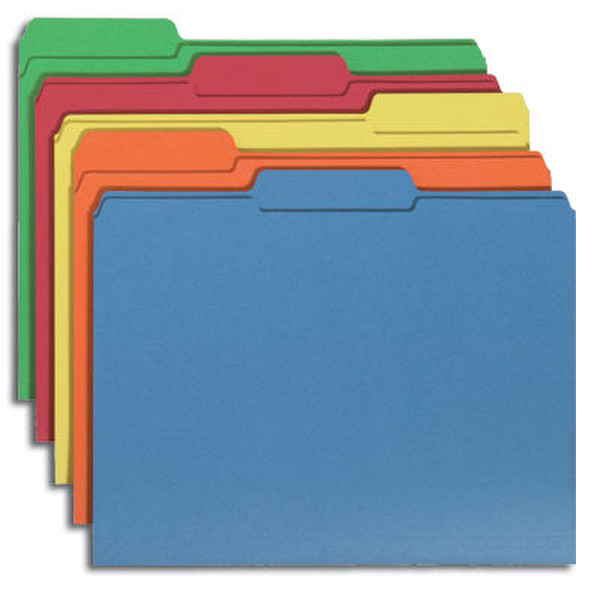 Smead File Folders 1/3 Cut Letter Assorted (100) Пластик папка