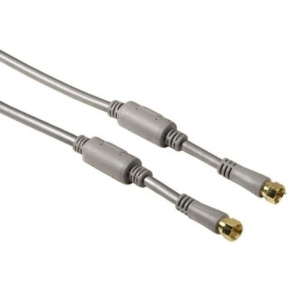 Hama Satellite Connection Cable, F-plug - F-plug, 100 dB, 1.5 m 1.5m F-Male Plug F-Male Plug Silver coaxial cable